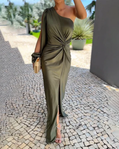 One-Shoulder Draperet Kjole