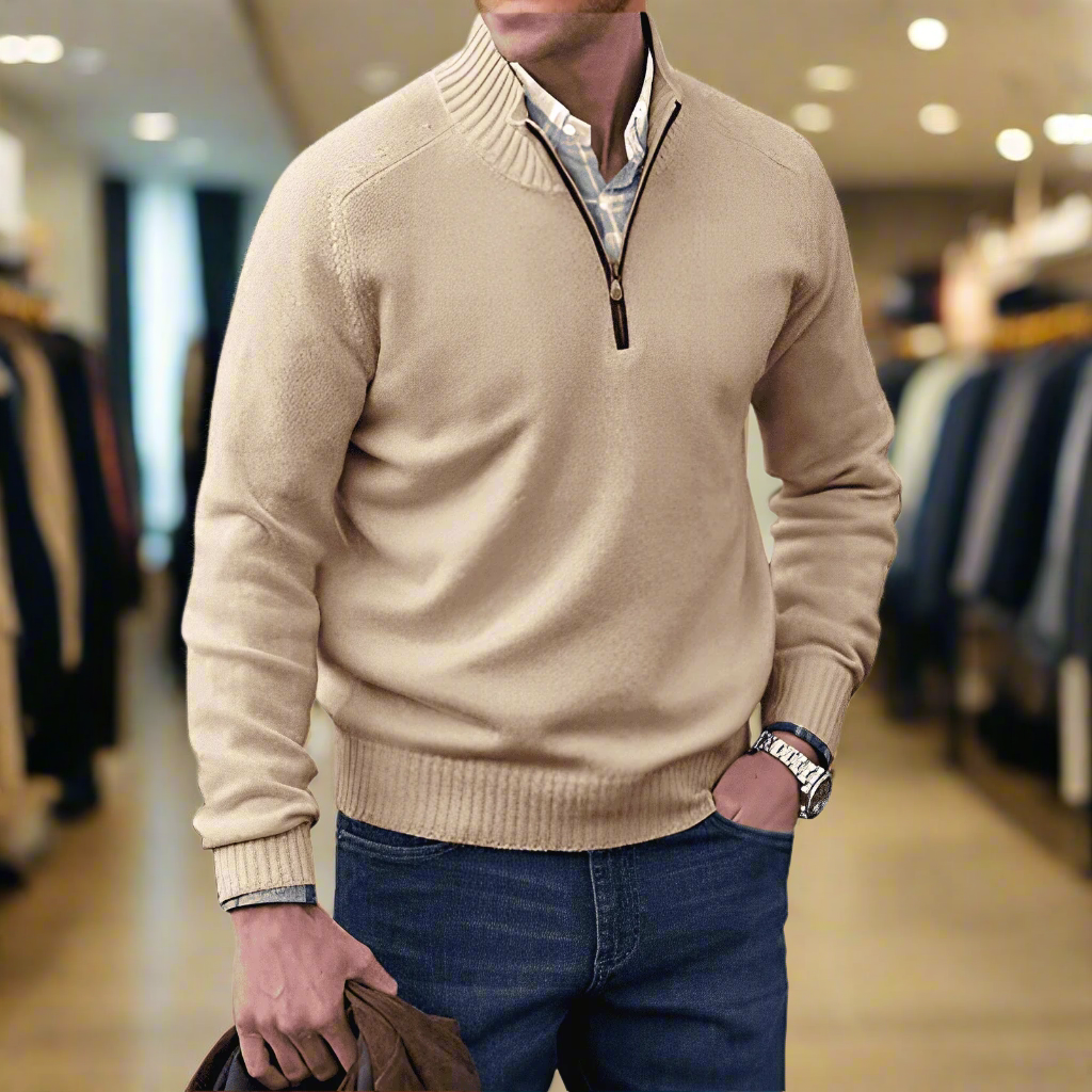 Mario - Stilfuld pullover med lynlås