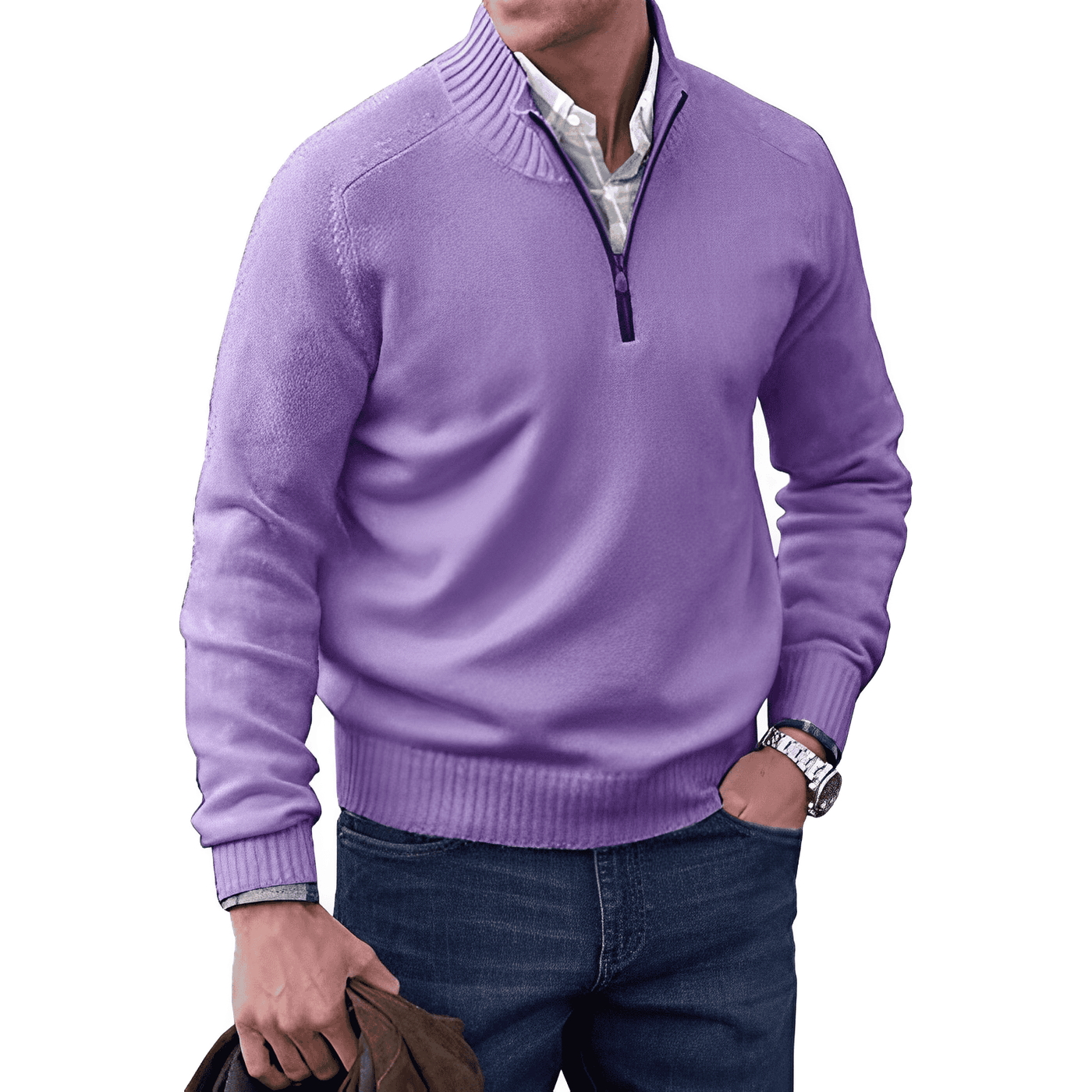 Mario - Stilfuld pullover med lynlås