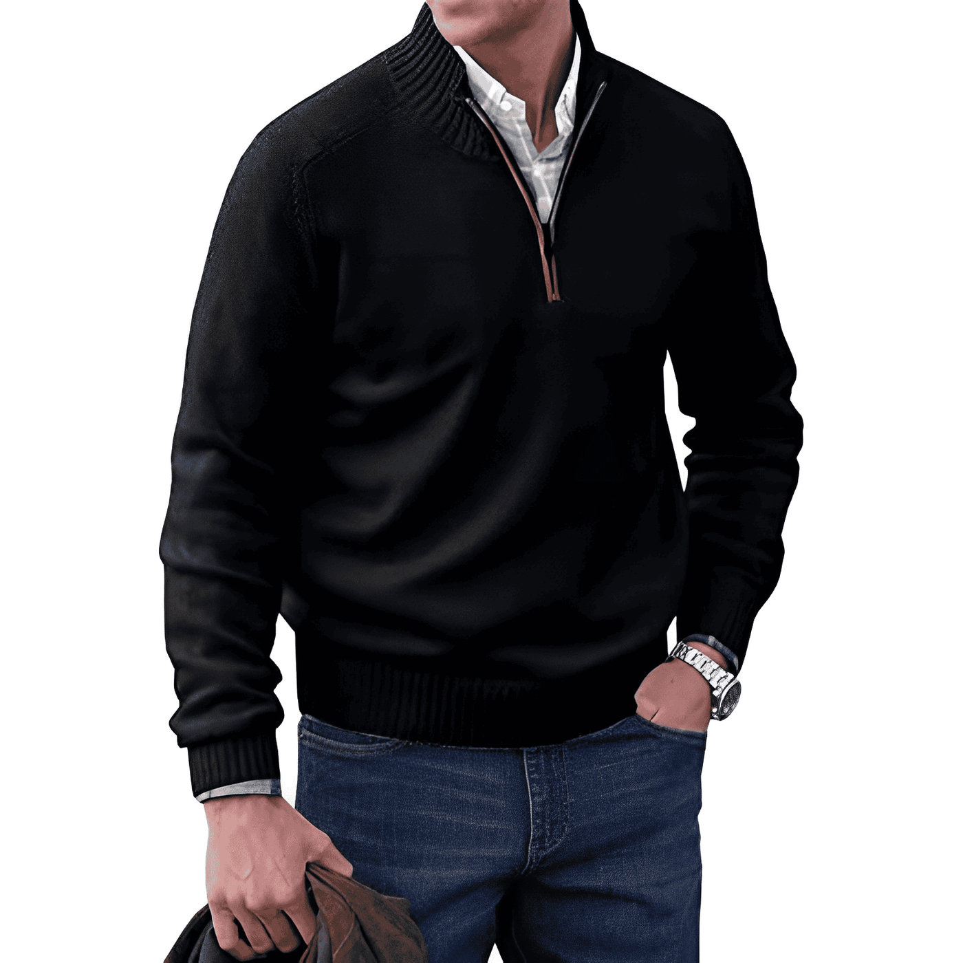 Mario - Stilfuld pullover med lynlås