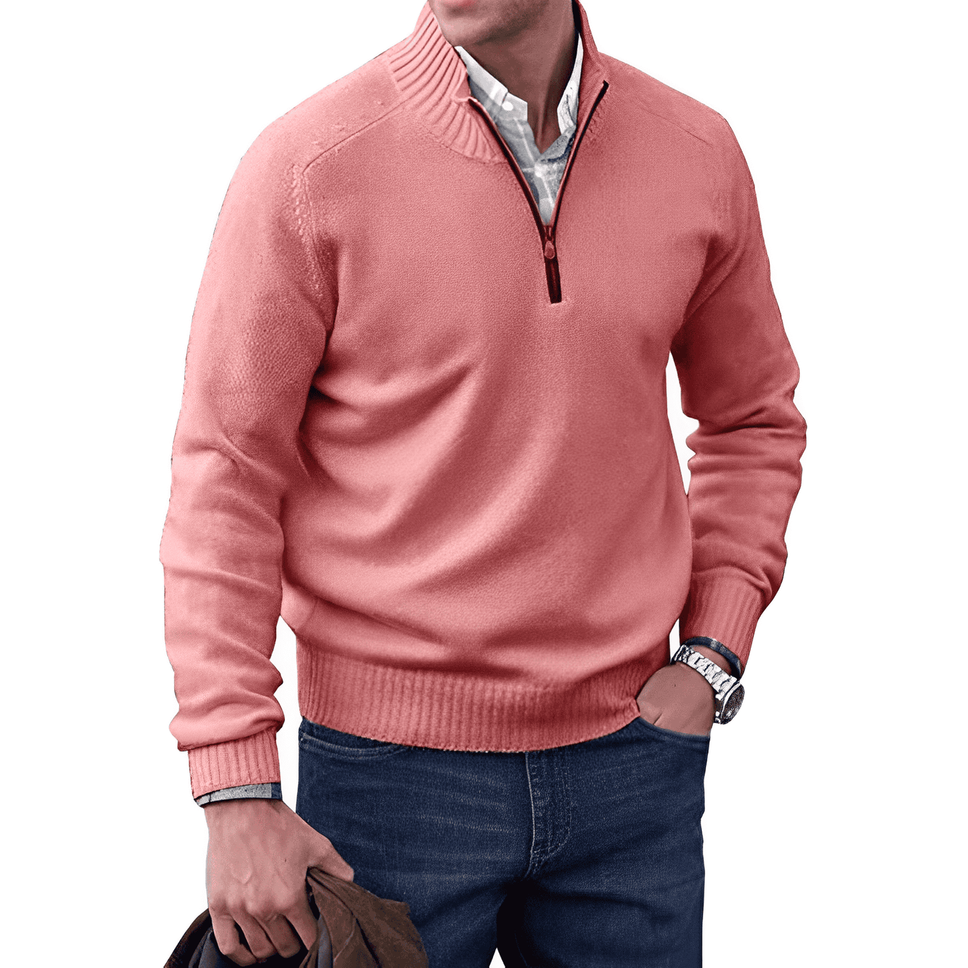 Mario - Stilfuld pullover med lynlås