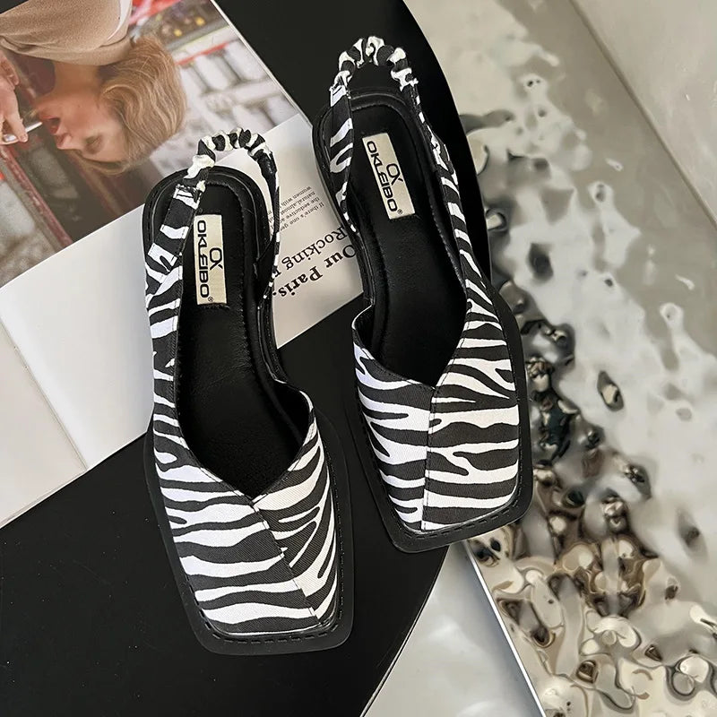 UltraNior | Slingback sandaler med firkantet snude