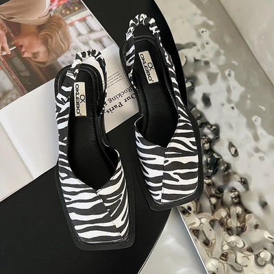UltraNior | Slingback sandaler med firkantet snude