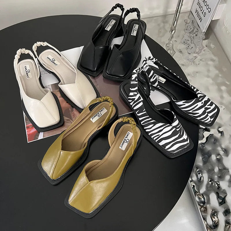 UltraNior | Slingback sandaler med firkantet snude