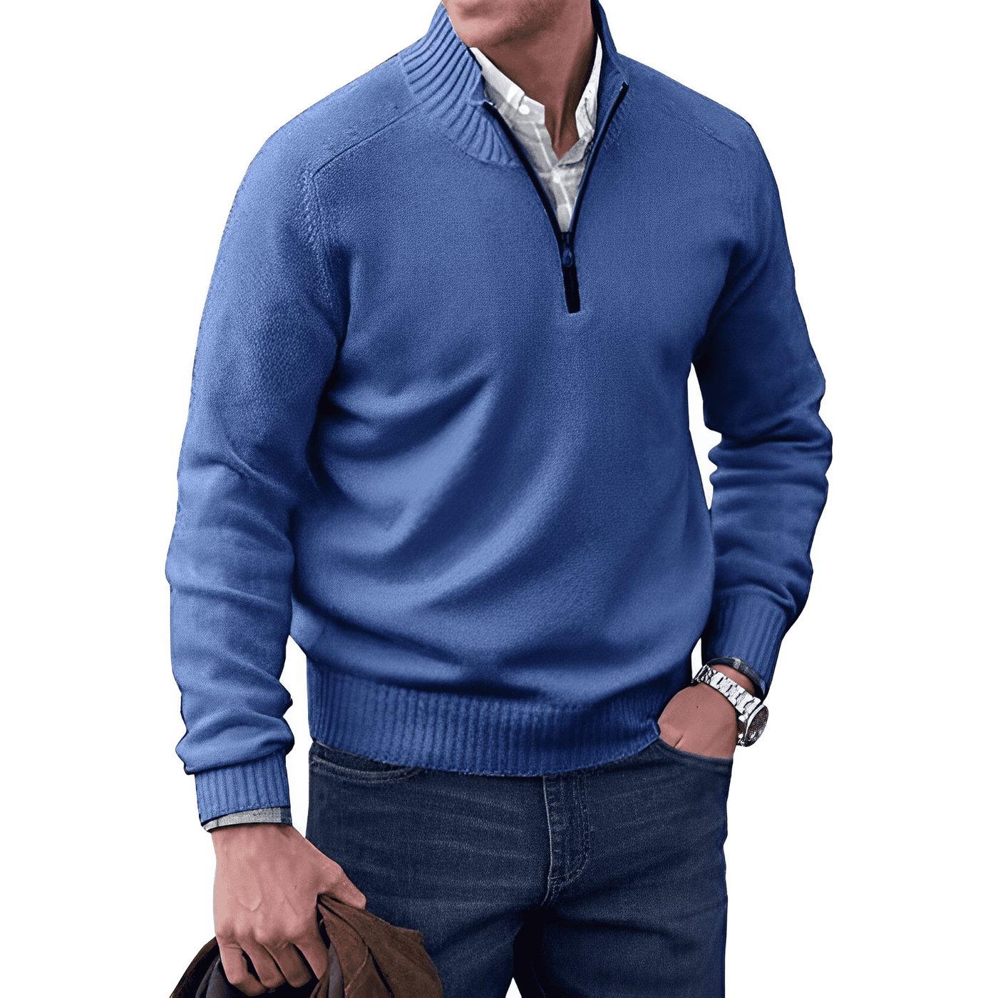 Mario - Stilfuld pullover med lynlås